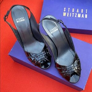 Stuart Weitzman Black Soft Patent Heels